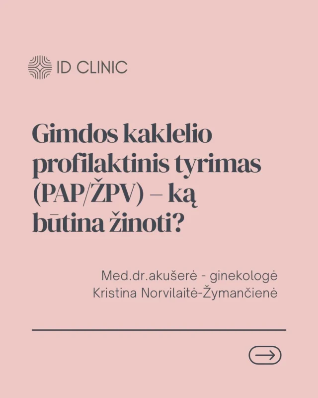 Rūpintis savo sveikata – paprasta, kai viskas vienoje vietoje.Klinikoje atliekami visi reikalingi ginekologiniai tyrimai – nuo profilaktinių gimdos kaklelio (PAP ir ŽPV) tyrimų iki išsamių gydytojo ginekologo konsultacijų, diagnostikos ir individualiai parinkto ištyrimo plano.Čia galite saugiai ir užtikrintai pasirūpinti savo sveikata – tiek profilaktiškai, tiek atsiradus nusiskundimams.Registracija: 📞 +370 686 11 311 ✉️ info@idclinic.lt