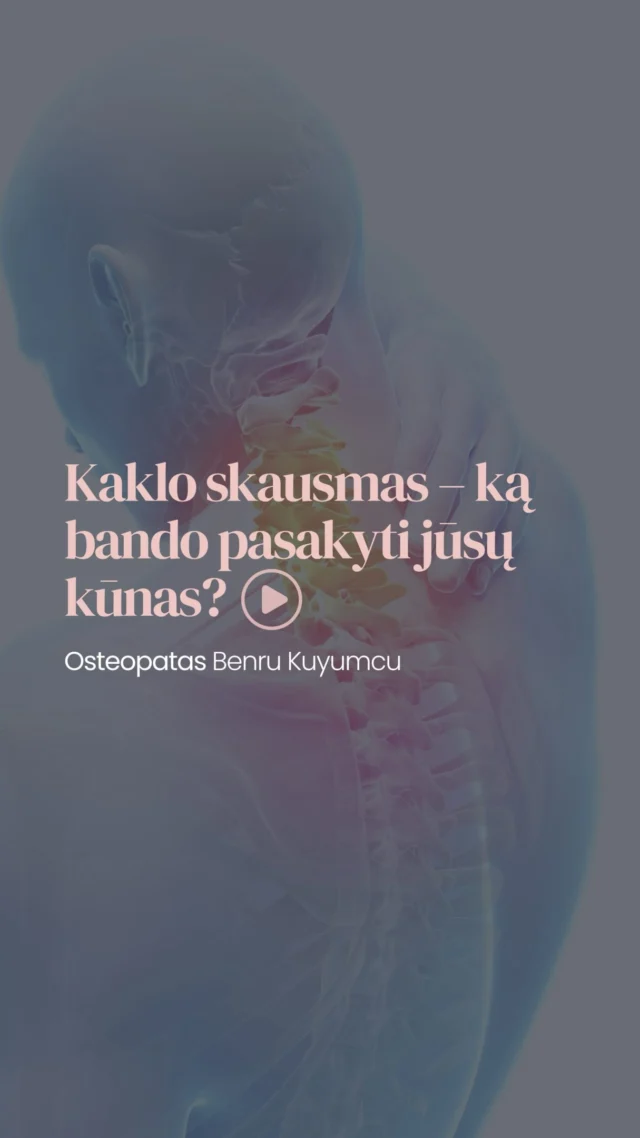 Kaklo skausmas – ką bando pasakyti jūsų kūnas?
Osteopatas Benru pasakoja, nuo ko gali atsirasti kaklo skausmas ir įtampa bei į ką svarbu atkreipti dėmesį.
O kas dažniausiai sukelia kaklo skausmą ar įtampą Jums? Pasidalinkite komentaruose 👇